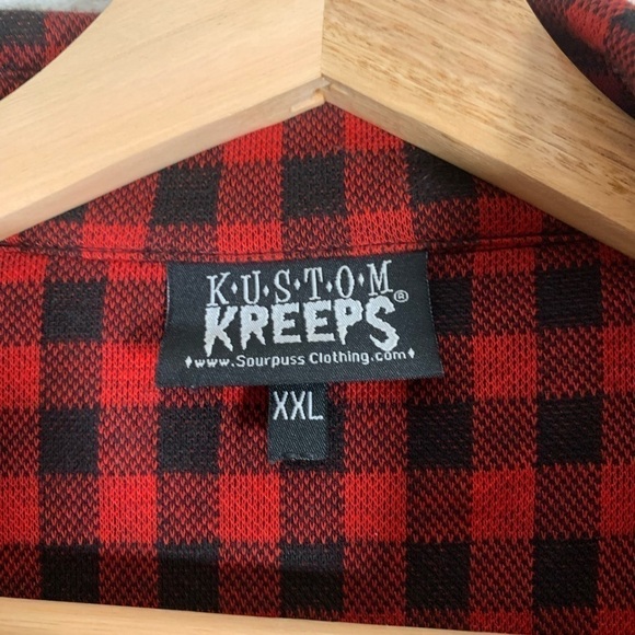 Kustom Kreeps Flannel Button down Shirt Size XXL - Picture 11 of 11